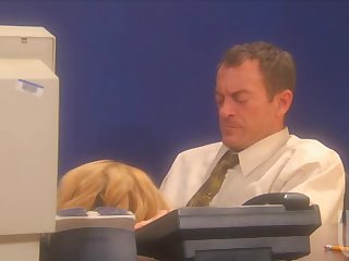 Blowjob and Sex In The Office For Horny Blonde Secretary